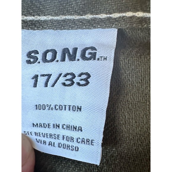 High Rise Cargo 90s Boyfriend Slouchy Baggy Jeans Wide Leg Army Green Size 17/33 - Picture 9 of 16